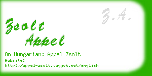 zsolt appel business card